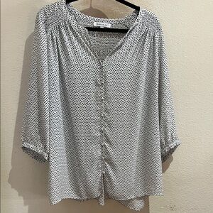 Rose & Olive Black and White Polka Dot Blouse
